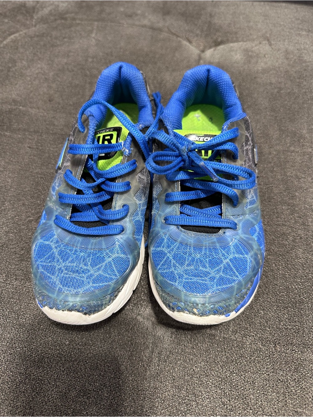 Skechers Air Advantage Sneakers – Blue/Black/Lime – Youth 2, Good Cond.